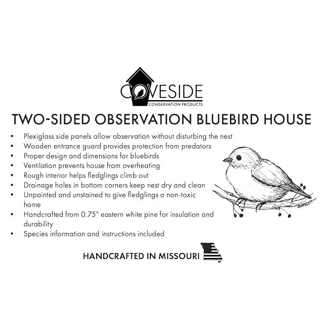 Premium Two-Sided Observation Bluebird House