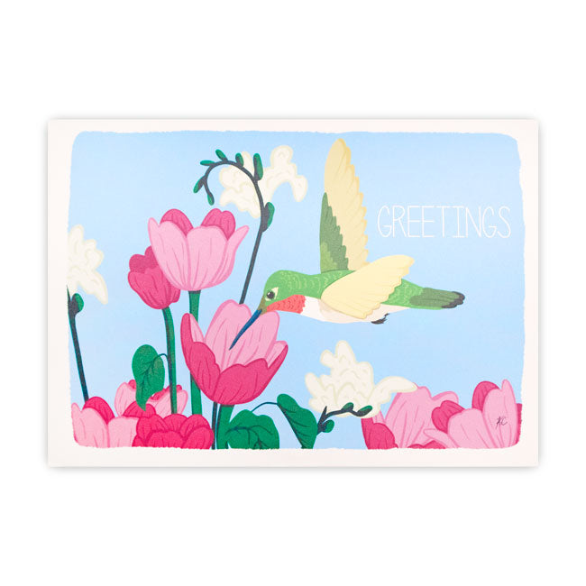 "Hummingbird" Summer Greeting Card by Prime Retreat