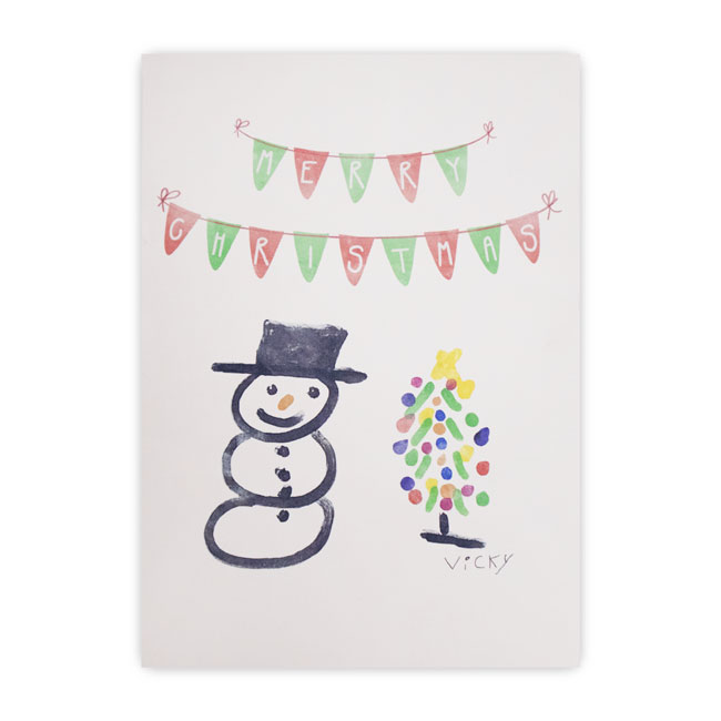 Snowman and Tree Greeting Card by Prime Retreat