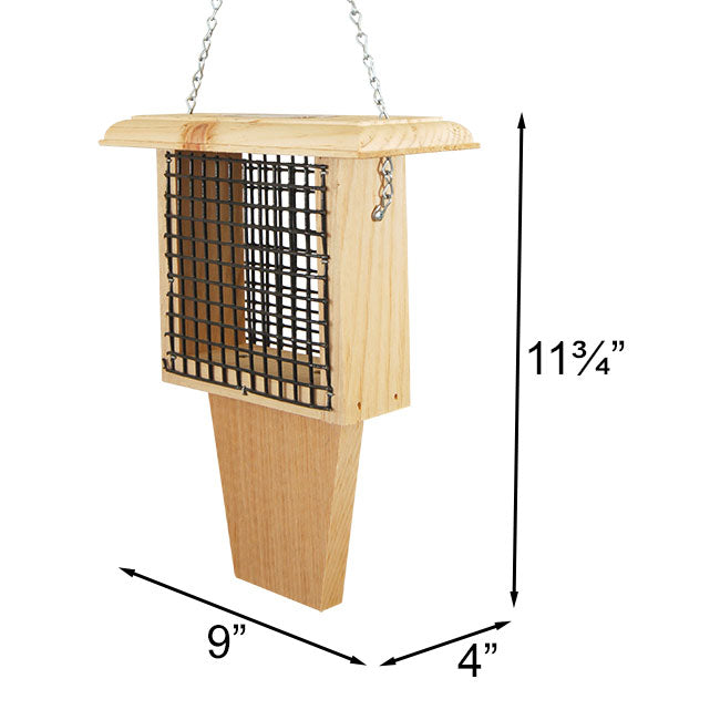 Woodpecker Suet Feeder with Tail Prop