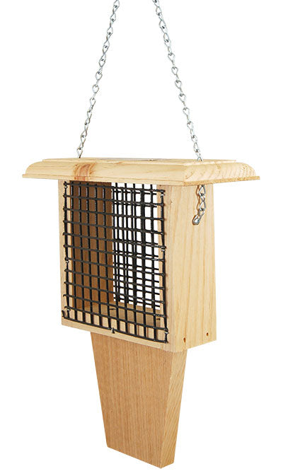 Woodpecker Suet Feeder with Tail Prop