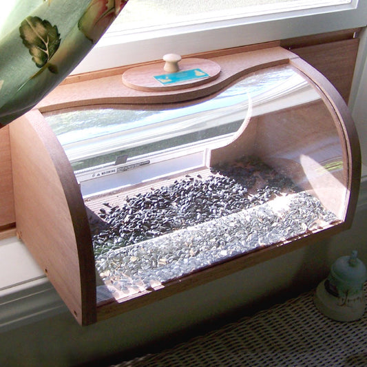 In-House Breadbox Window Bird Feeder w/ Mirror