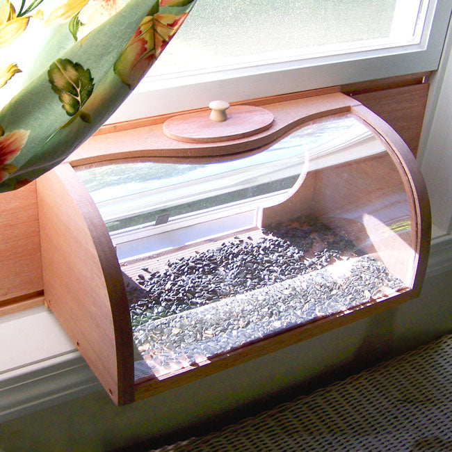 In-House Breadbox Window Bird Feeder w/ Mirror